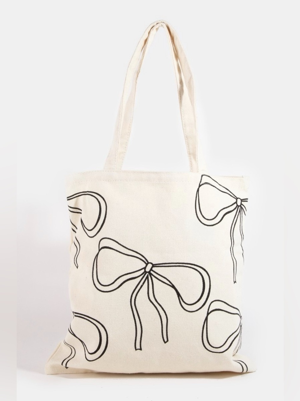Fame Ribbon Bow Tie Print Tote Bag
